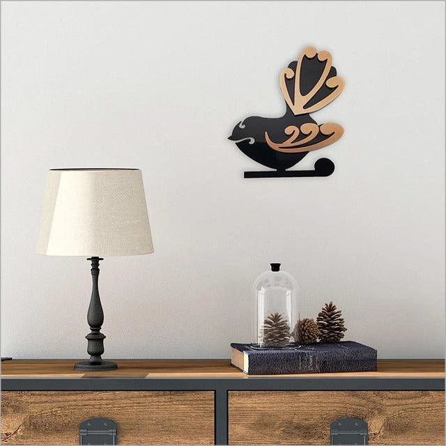 Exotic Koru Fantail Bird Wall Decor - Vibrant Tone & Stunning Detail