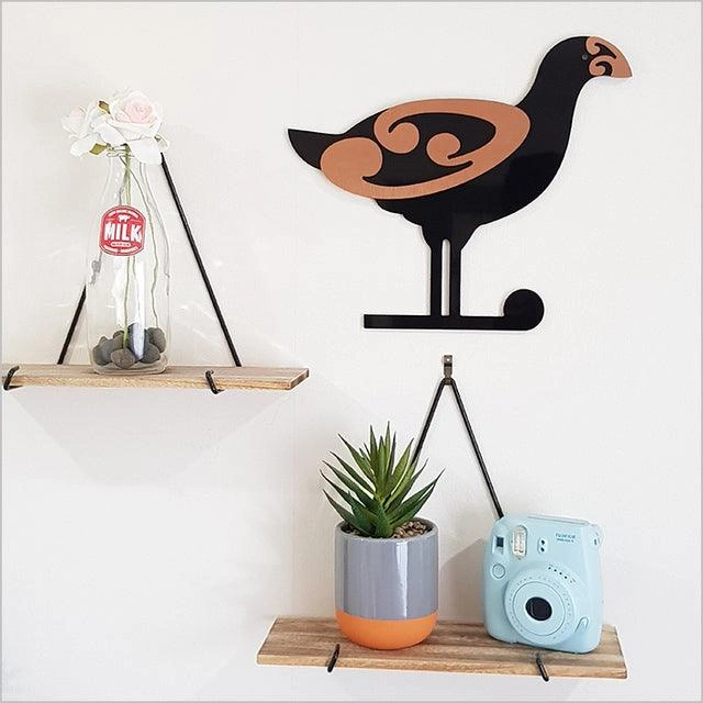 Striking Koru Pukeko Wall Art: Bold Two-Tone Native Bird Decor
