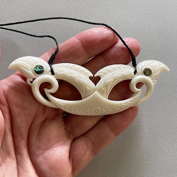 Maori Manaia: Ancient Bone Breastplate Necklace. Find Your Power.